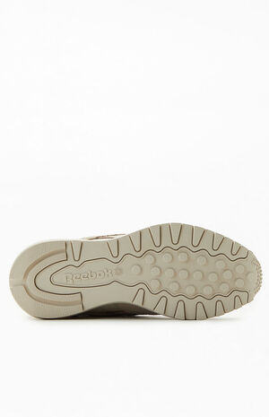 Women's Beige Classic Leather & Suede Sneakers image number 4