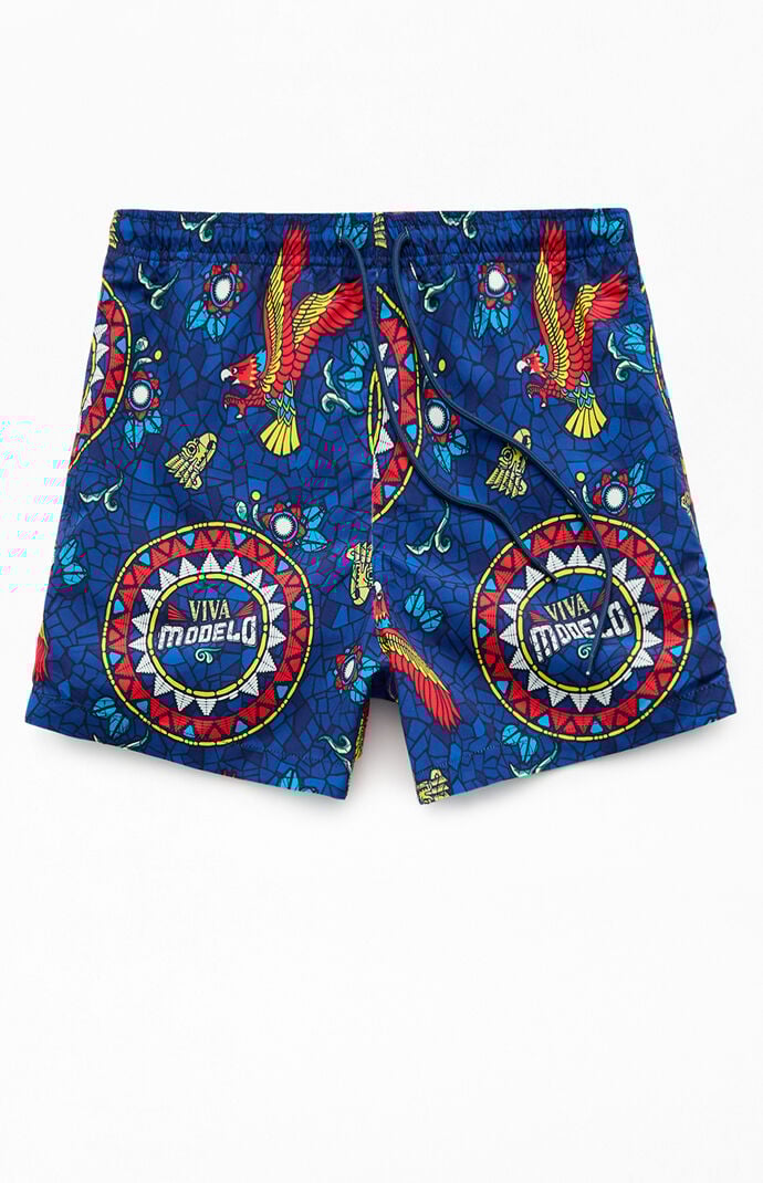 PacSun Modelo Eagle Navy Swim Trunks