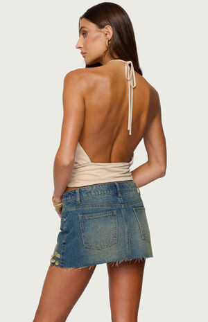 Khalia Backless Cut Out Halter Top image number 3