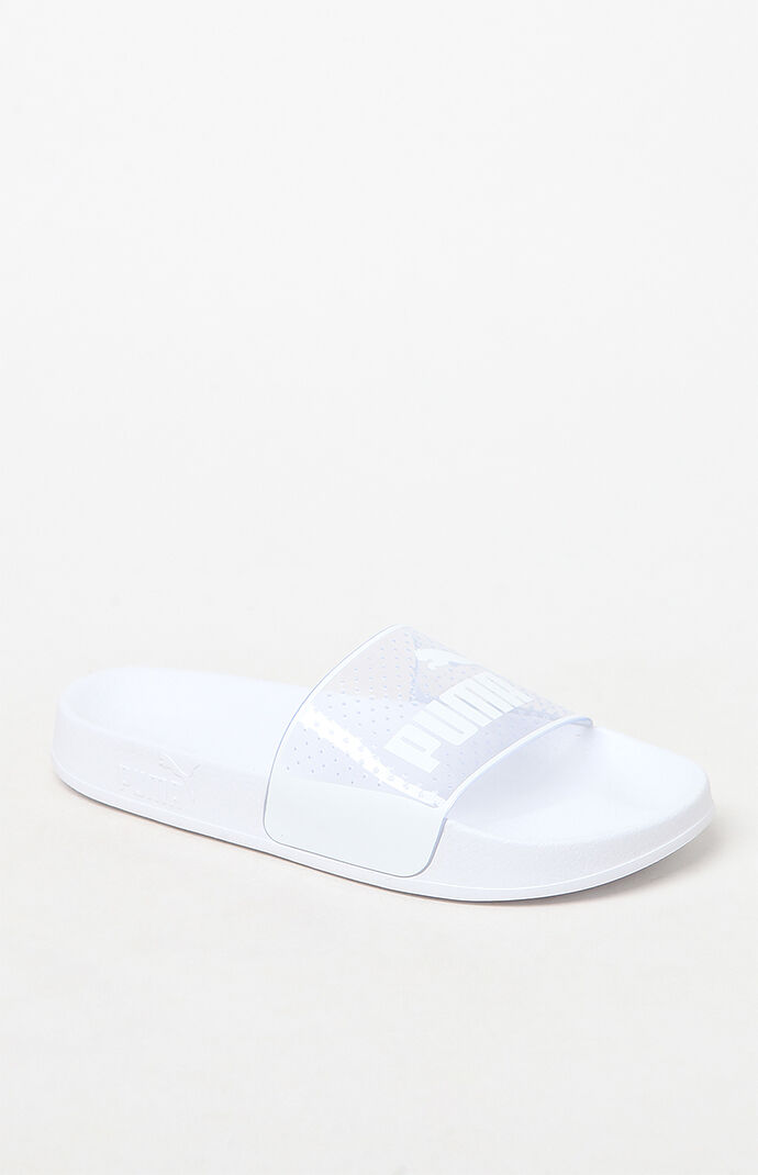 puma leadcat jelly slides white