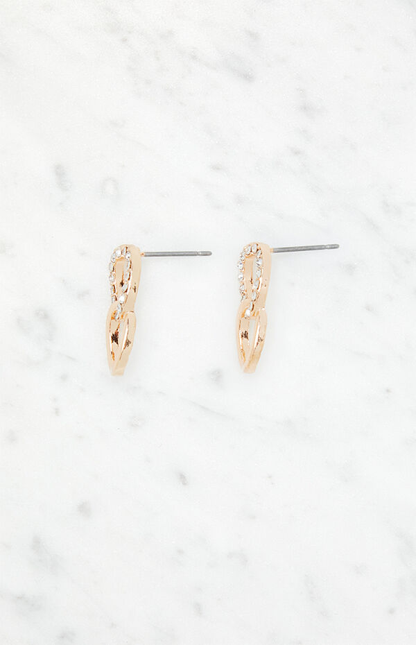 LA Hearts Diamond Chain Link Drop Earrings