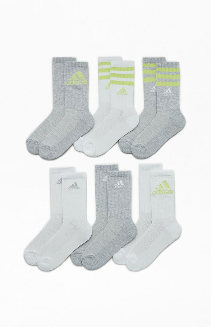 adidas Kids 6 Pack Cushioned Crew Socks PacSun