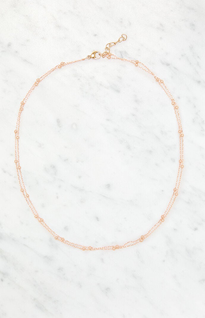 John Galt Double Chain Beaded Necklace