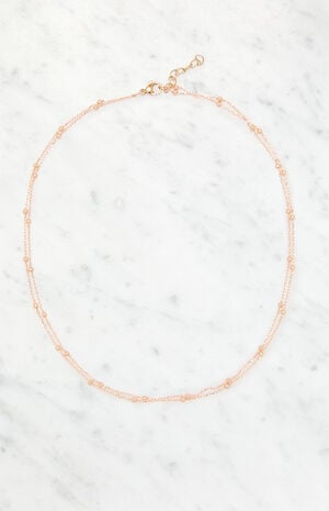 Double Chain Beaded Necklace image number 1