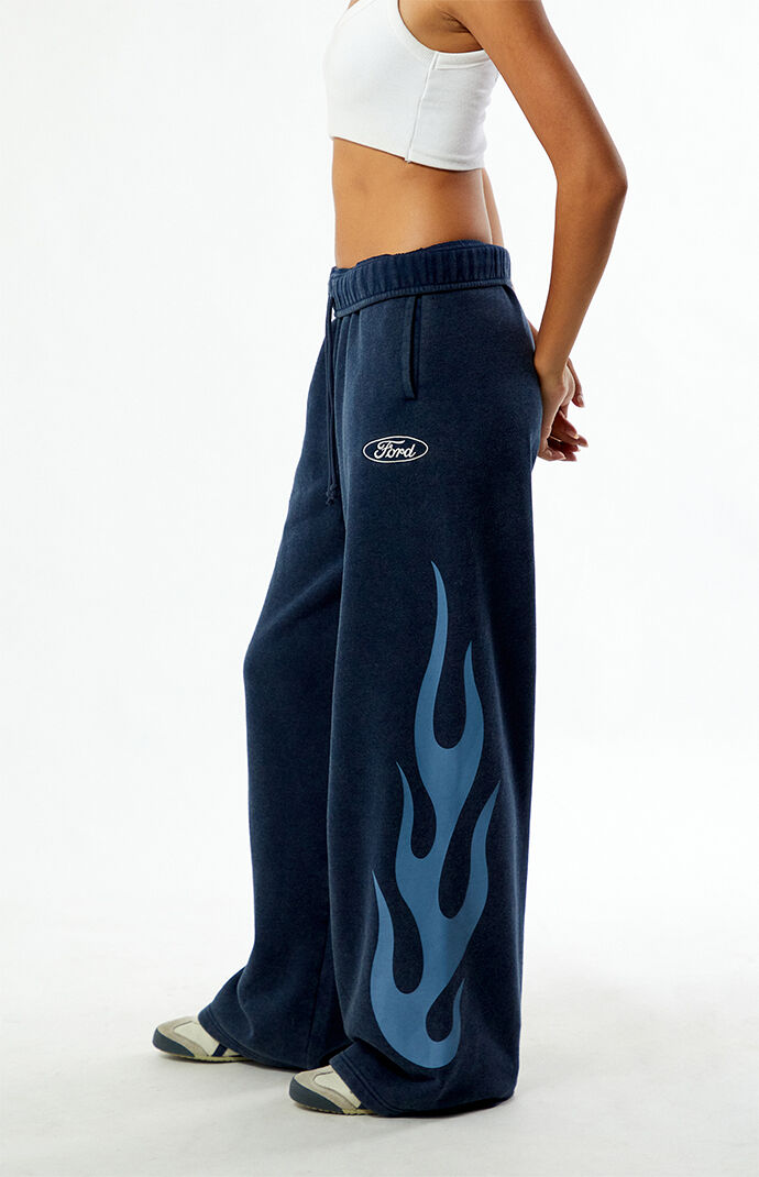 FORD Mustang Flames Wide Leg Sweatpants PacSun