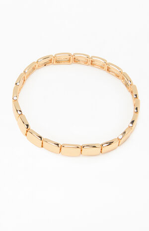 Gold Square Link Bracelet image number 3