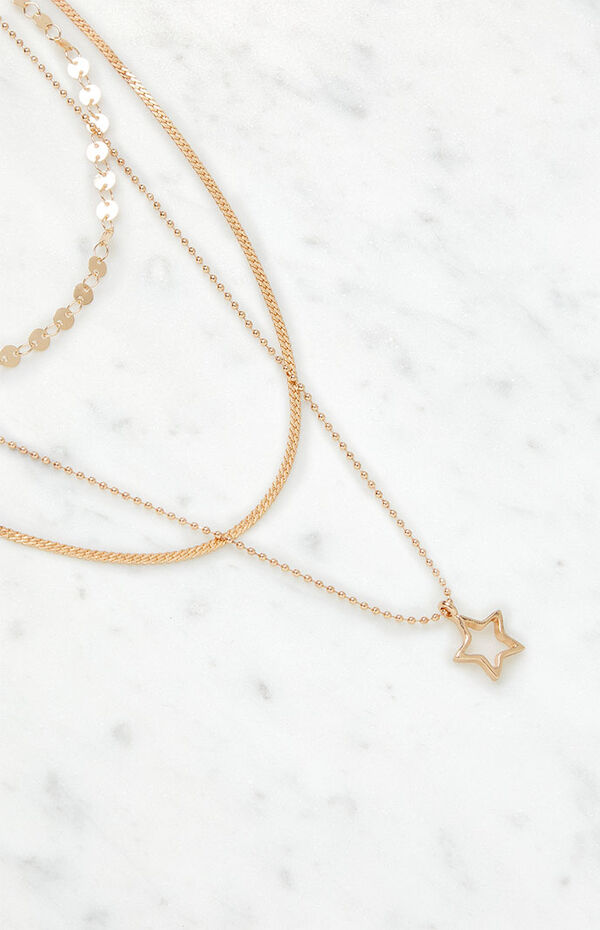 Mixed Metal Star Layered Necklace