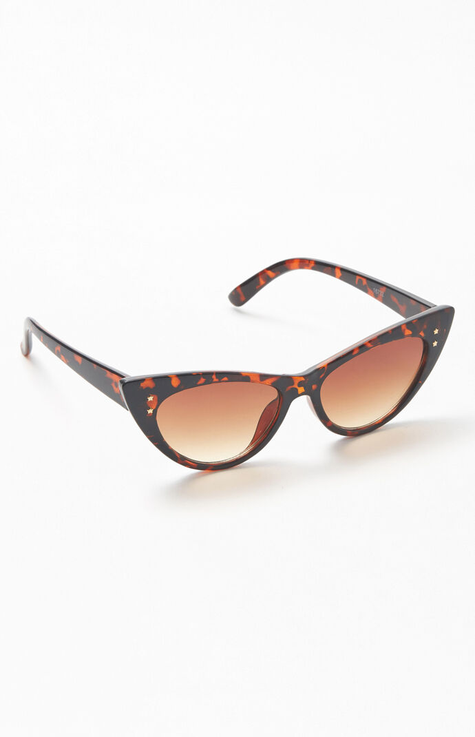 Tortoiseshell Starred Cat Eye Sunglasses