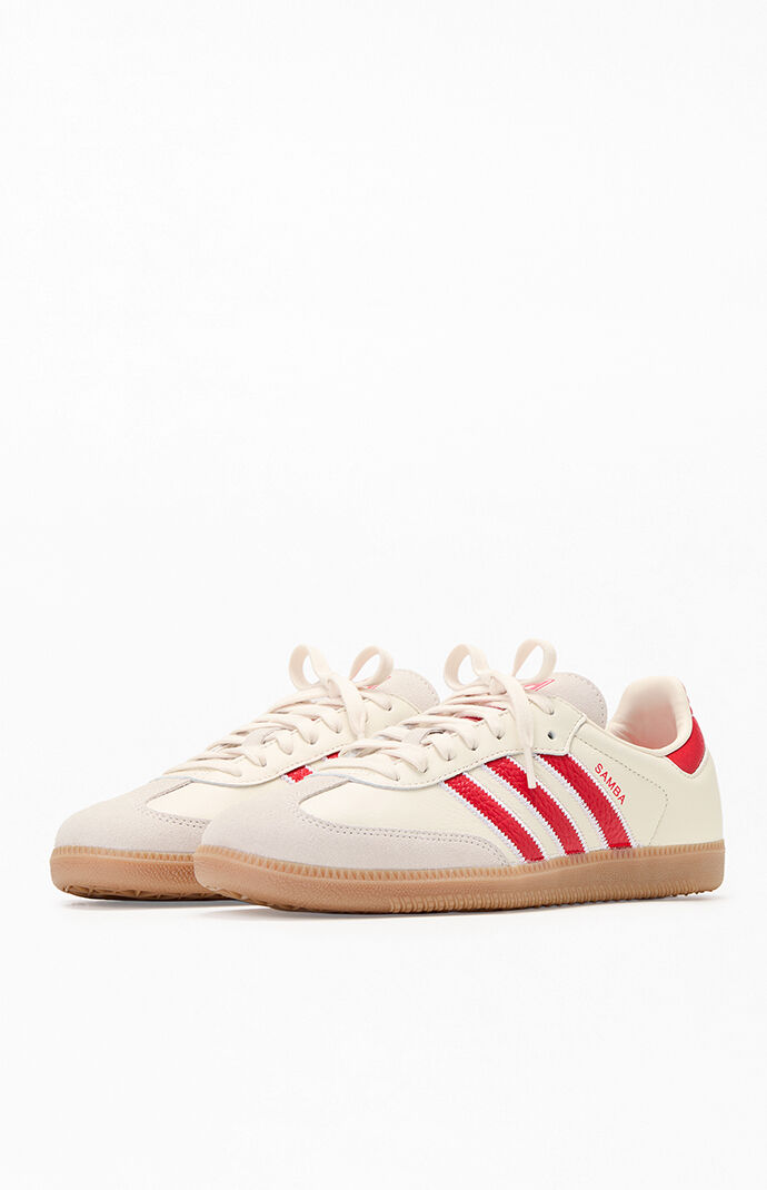 adidas White & Red Samba OG Shoes
