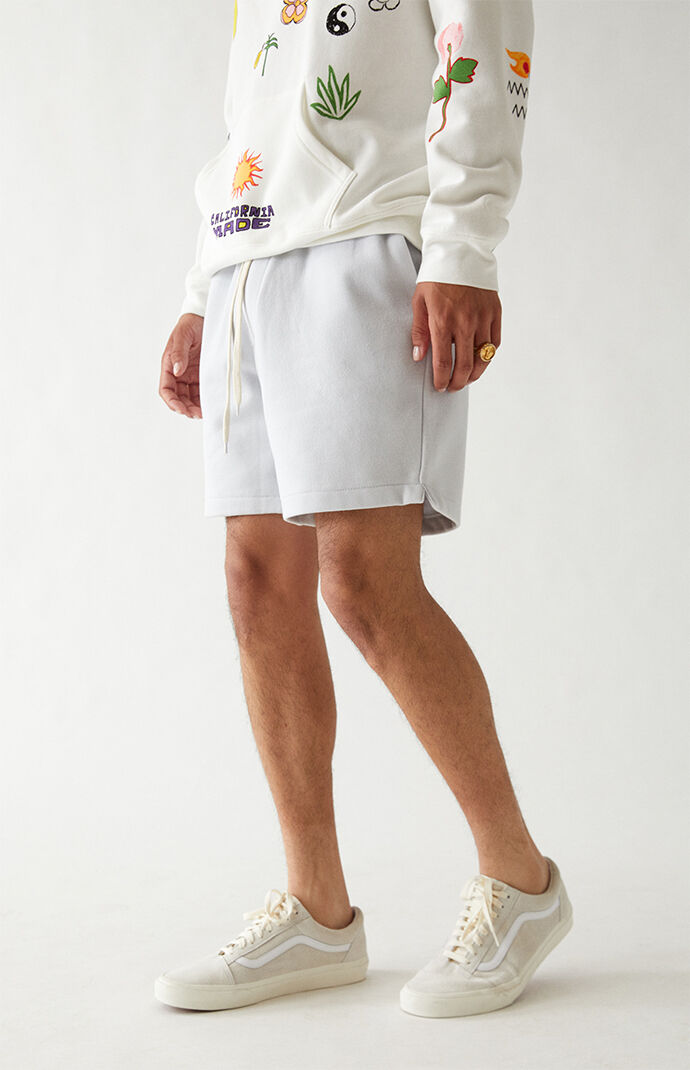 Light Blue Fleece Drawstring Volley Shorts
