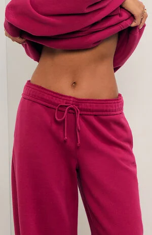 Berry Ultra Soft Fleece Baggy Sweatpants image number 5
