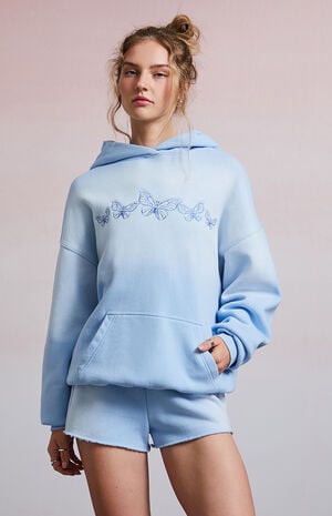 Butterflies Embroidered Pullover Hoodie Butterflies Embroidered Pullover Hoodie image number 3