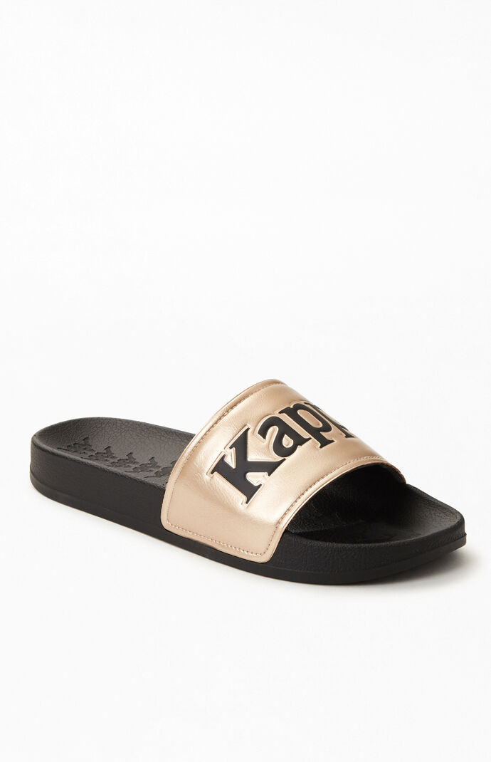 Kappa slides shop black and gold