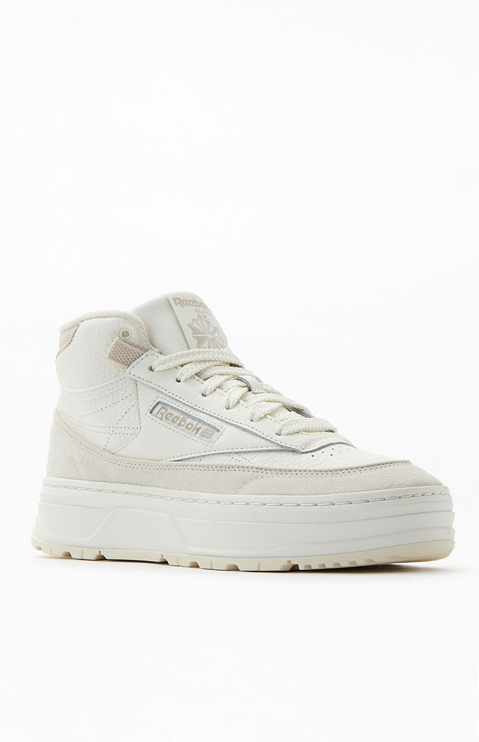 Reebok Women s Cream Club C Double Geo Elevate High Top Sneakers