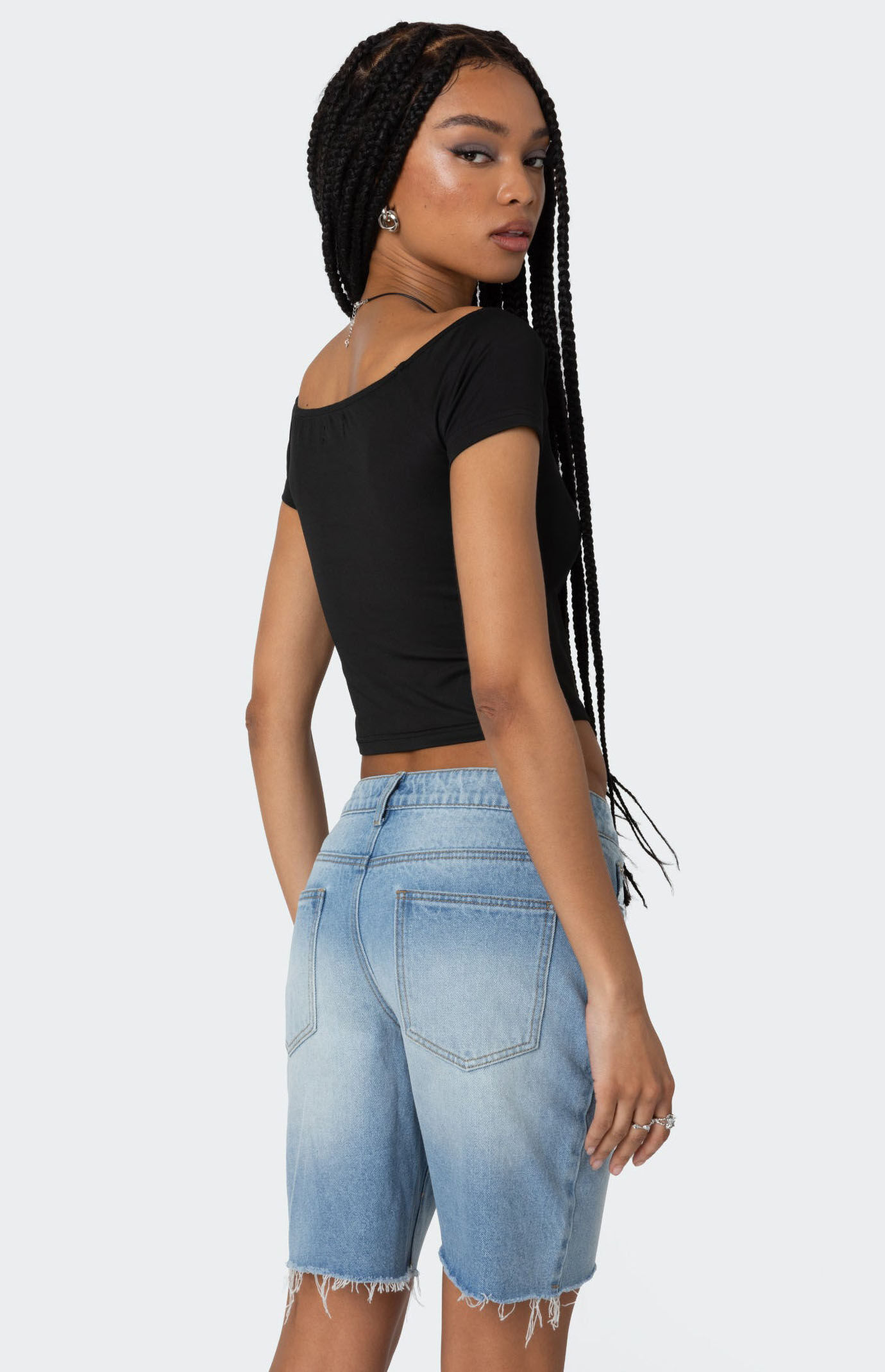 ALEXIA STAM☆ Side Gather Boat Neck Tee Side Gather Boat Neck Tee | ALEXIA STAM