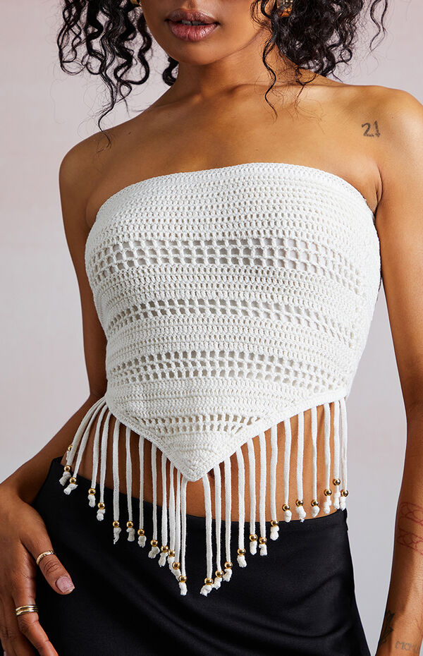 Third Charm Festival Beaded Bandana Tube Top