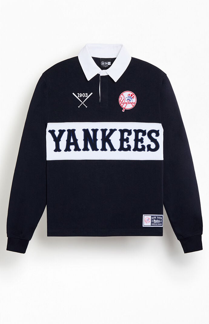 New Era Yankees Long Sleeve Rugby Polo Shirt