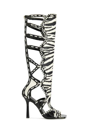 Women's Indranihigh Zebra Stiletto Sandal Boots image number 1