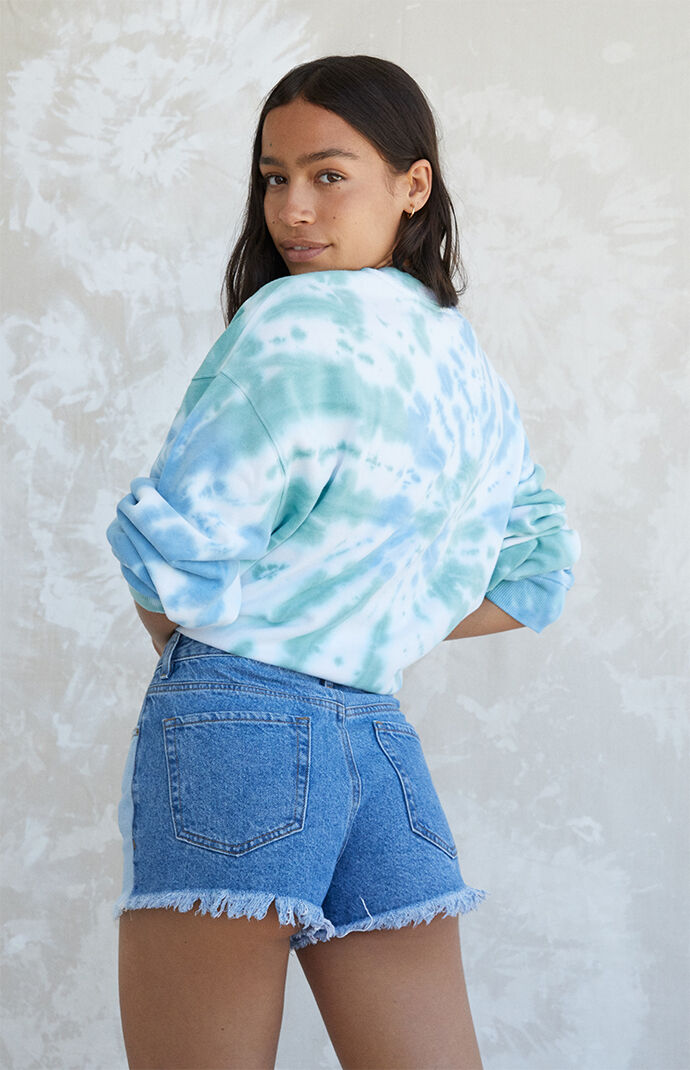 Colorblock High Waisted Denim Festival Shorts