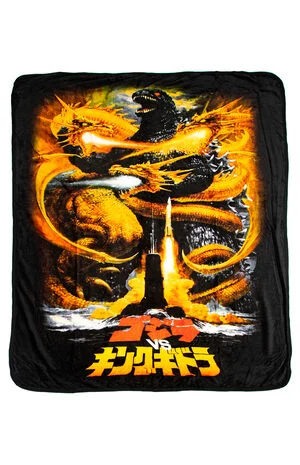 Godzilla Movie Poster Throw Blanket image number 1