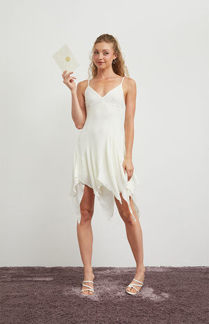 Lace Bustier Ruffle Hem Mini Dress image number 1