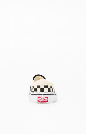 Kids White & Black Checker Classic Slip-On Shoes image number 3