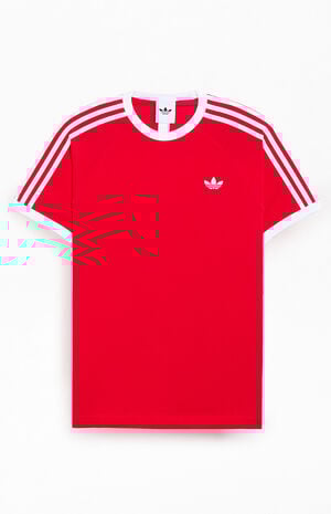 Red Three Stripe T-Shirt image number 1
