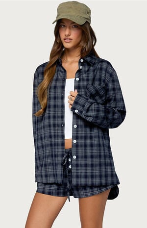 Alessa Plaid Button Up Long Sleeve Top image number 1
