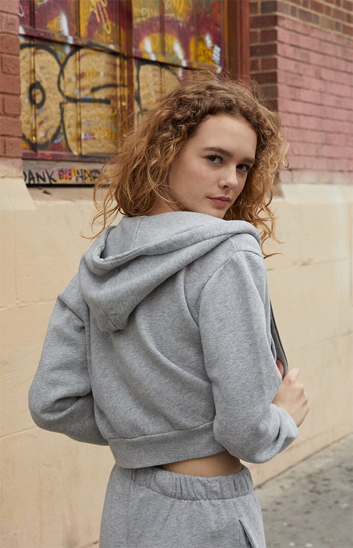 Cropped zip shop up hoodie pacsun