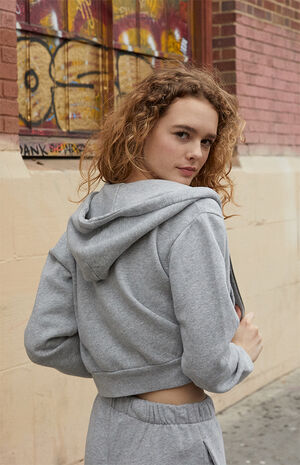 Heather Grey Crystal Hoodie image number 4