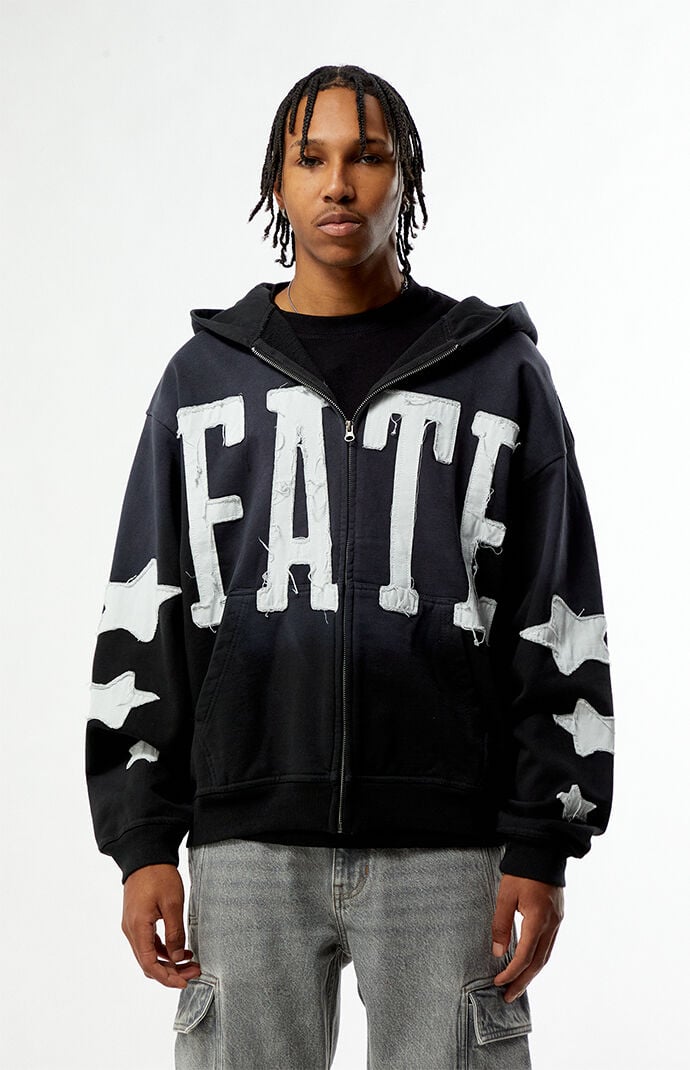 Pacsun Fate Raw Applique Full Zip Hoodie