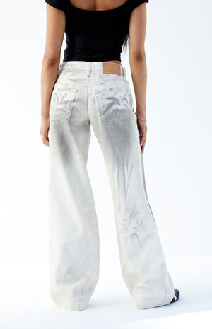 Casey Beige Mud Wash Low Rise Baggy Jeans image number 5