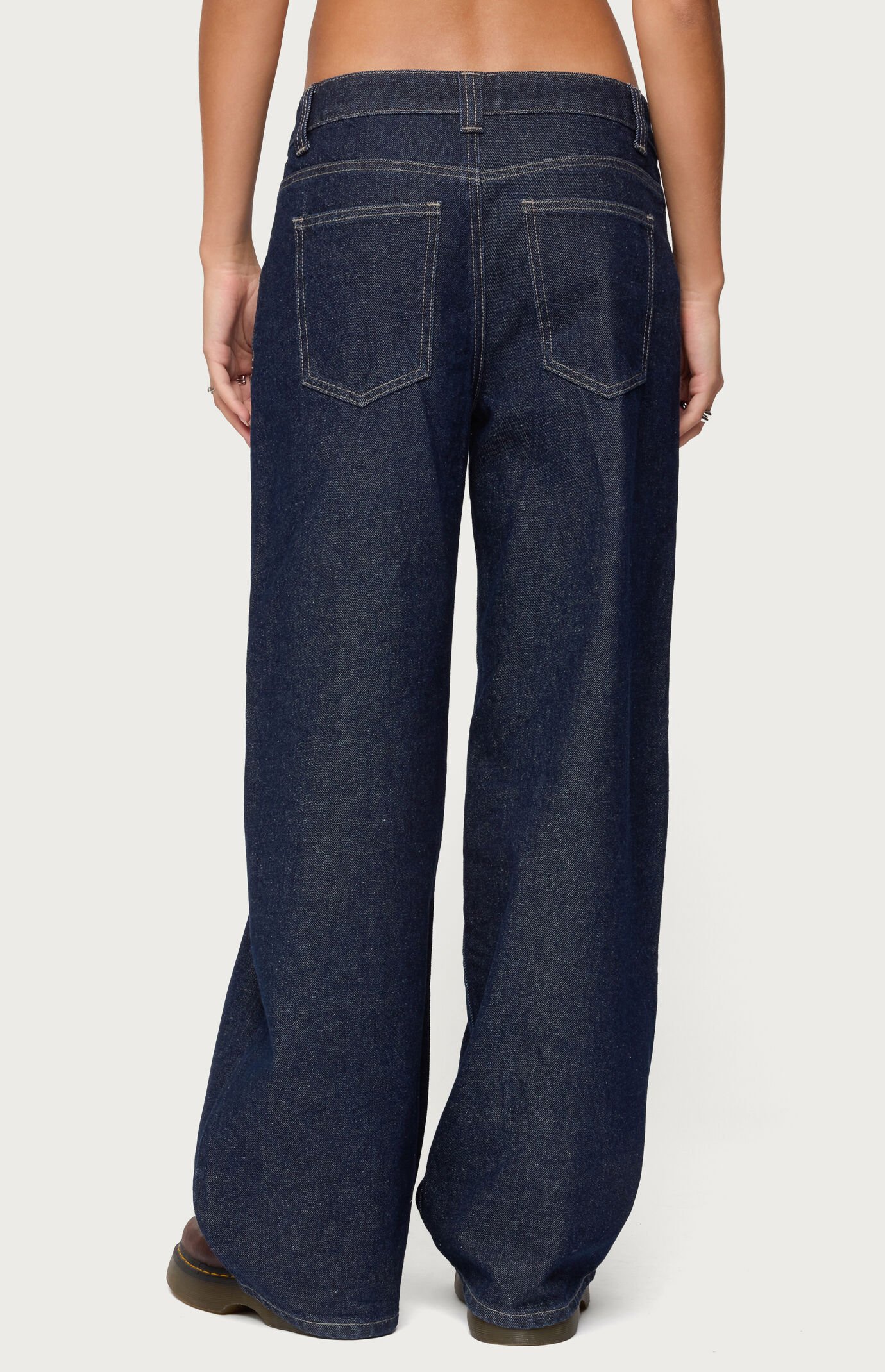 Edikted Polley Button Up Low Rise Jeans