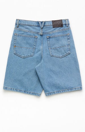 Kids Light Blue Baggy Jean Shorts image number 2
