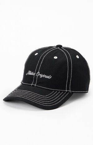 Black Signature Strapback Dad Hat image number 4