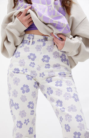 Daisy Print High Waisted Bootcut Jeans image number 5