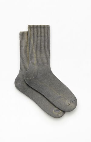 Washed Gray Crew Socks image number 2