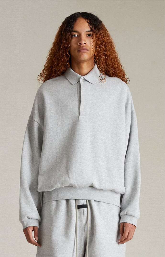 Fear of God Essentials Light Heather Grey Polo Sweatshirt