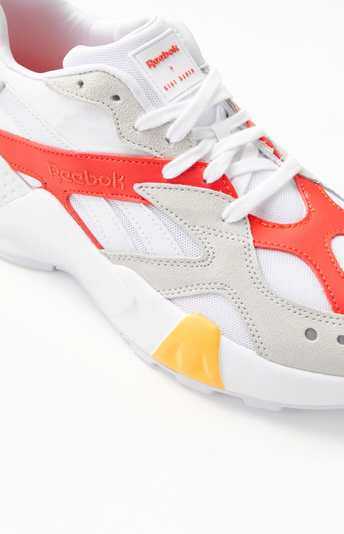 x Gigi Hadid White & Pink Aztrek Double Sneakers