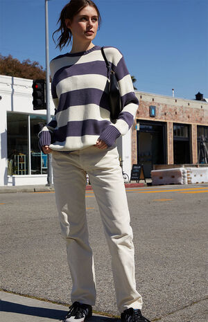 Cream & Navy Striped Brianna Sweater image number 1