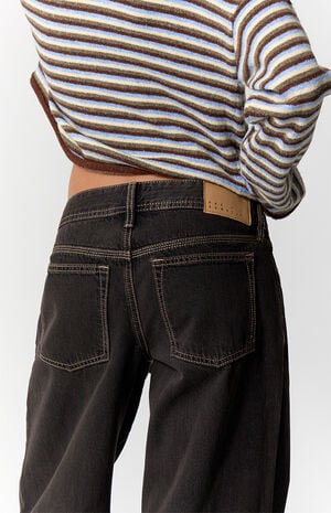 Kaia Ultimate Low Rise Baggy Jeans Contrast Stitch Faded Black image number 6