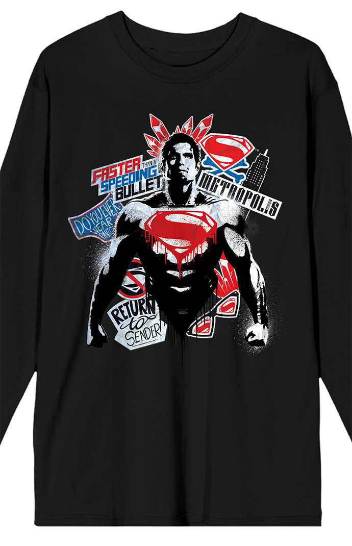 Pacsun Men s Batman Vs Superman Long Sleeve T Shirt