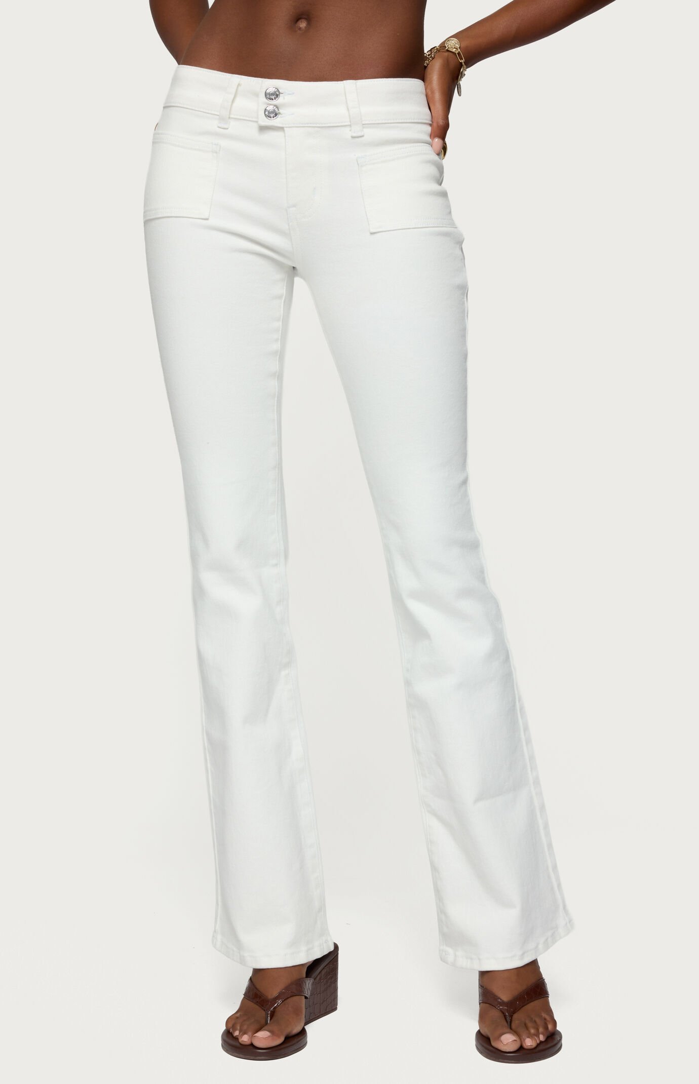 Edikted Mattea Low Rise Flared Jeans