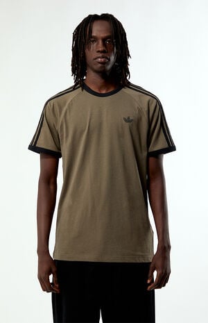Olive Three Stripes Ringer T-Shirt image number 2
