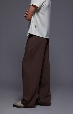 by Pacsun Kane Baggy Trousers Stretch Pleated Brown image number 2