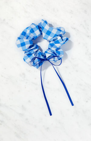 Gingham Bow Hair Scrunchie image number 1