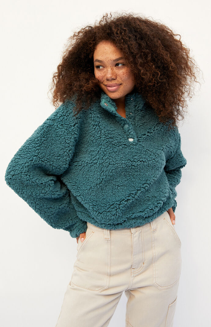 PacSun Simone Sherpa Henley Sweatshirt PacSun