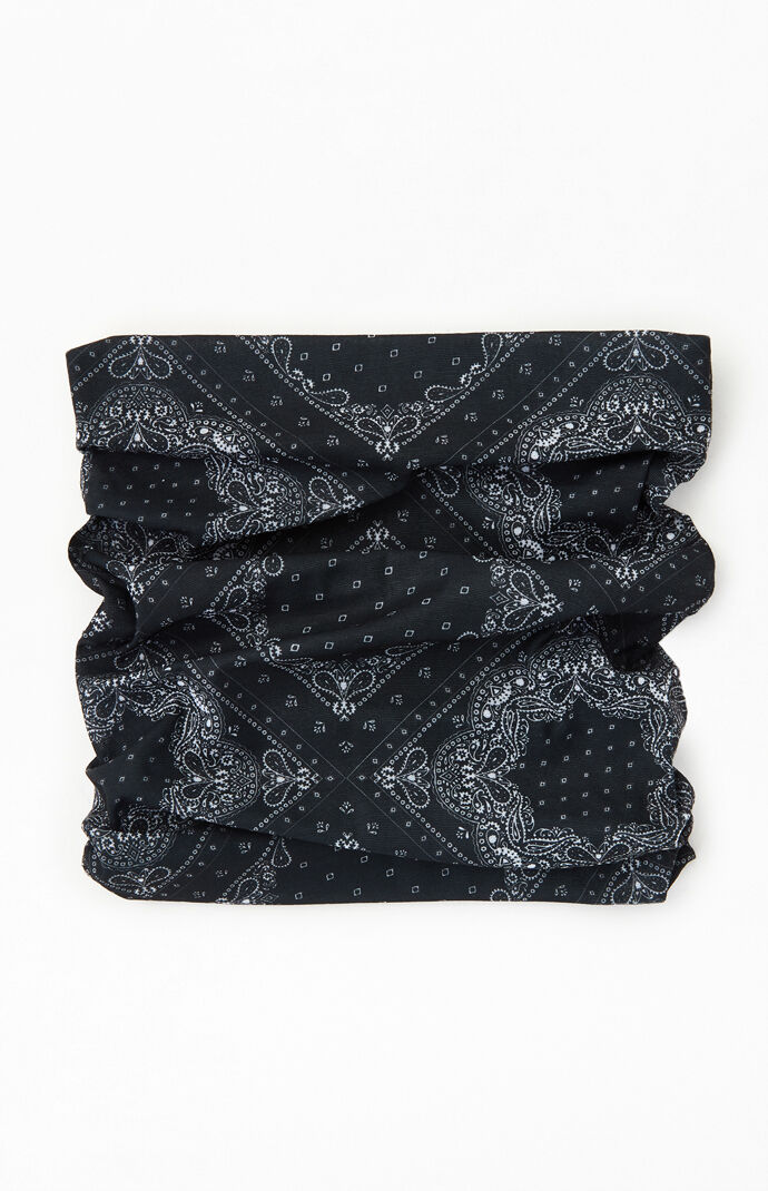 Black Paisley Multiclava Face Mask