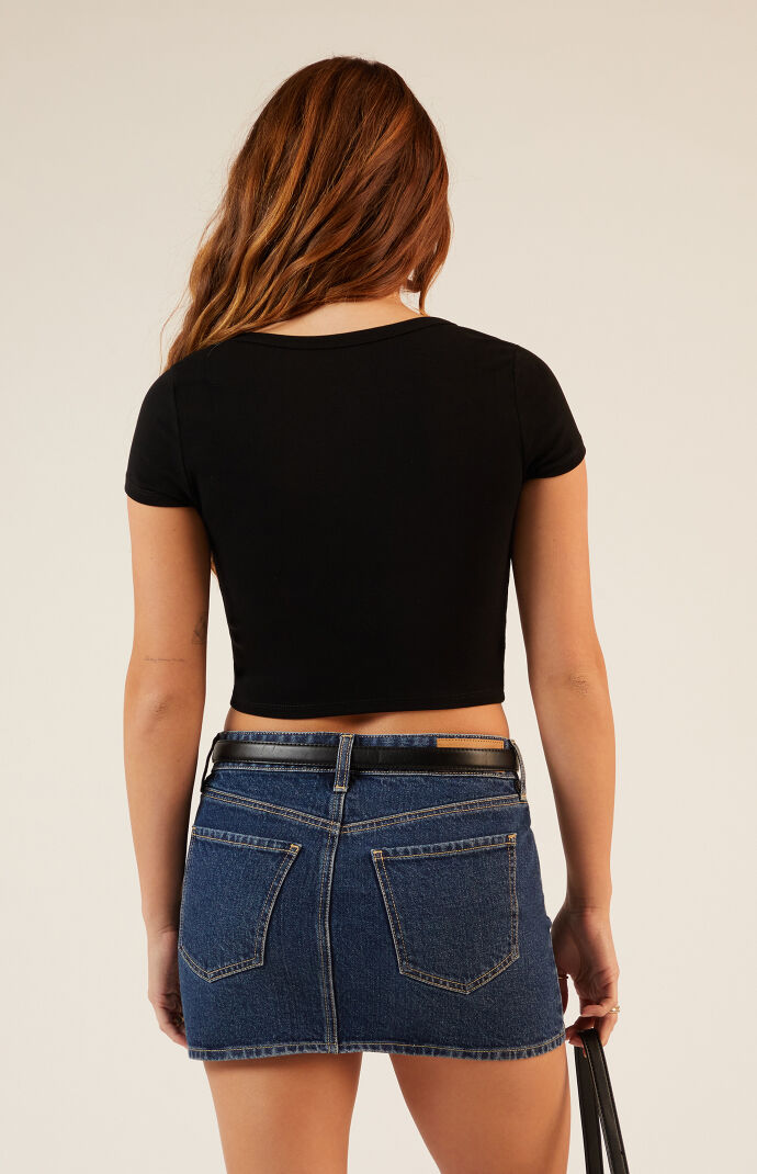 Est. PAC 1980 Sabrina Tie Front Square Neck Top | PacSun Est. PAC 1980 Sabrina Tie Front Square Neck Top | PacSun