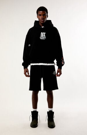 Diagonal Open Hem Jogger Sweat Shorts image number 5